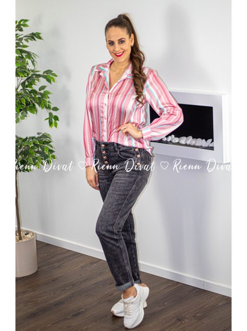 Adrienn csíkos szatén ing 