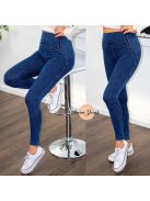 Denim farmer hatású alakformáló leggings PUSH UP - sötétkék