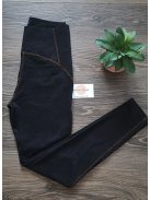 Denim farmer hatású alakformáló PUSH UP leggings - fekete