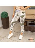 Sunday gumis derekú pamut nadrág - khaki levél