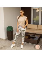 Sunday gumis derekú pamut nadrág - khaki levél