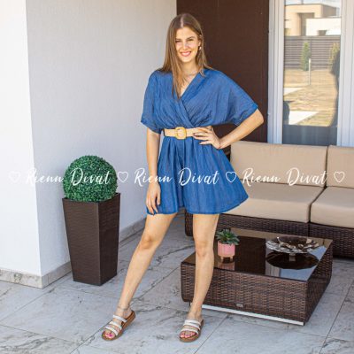 Firenze lyocell lenge farmer hatású overál + öv