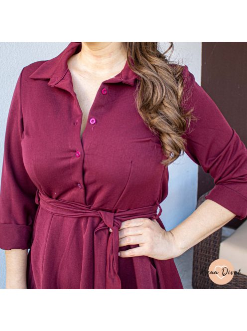 Cray ,,A,, vonalú ing tunika - burgundi