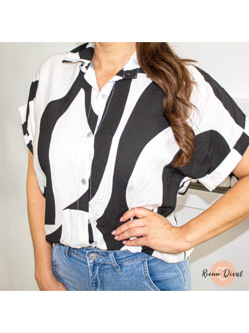 Kiara viszkóz ing blúz - fekete