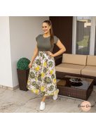 Toscana pamut midi ruha megkötővel - khaki