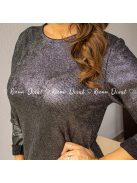 Light csillogó tunika zsebekkel - fekete