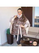 Leo poncsó műszőrmével 